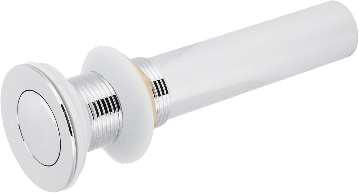 Drain Stopper Basin Drain Chrome Finish Non Overflow Popup Drain Strainer Sink Bounce Faucet Compatible Wash Basin Drain Plug for Bathroom