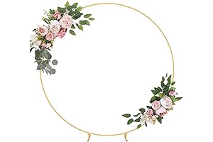 6.6FT Gold Metal Round Arch Backdrop Stand for Parties
