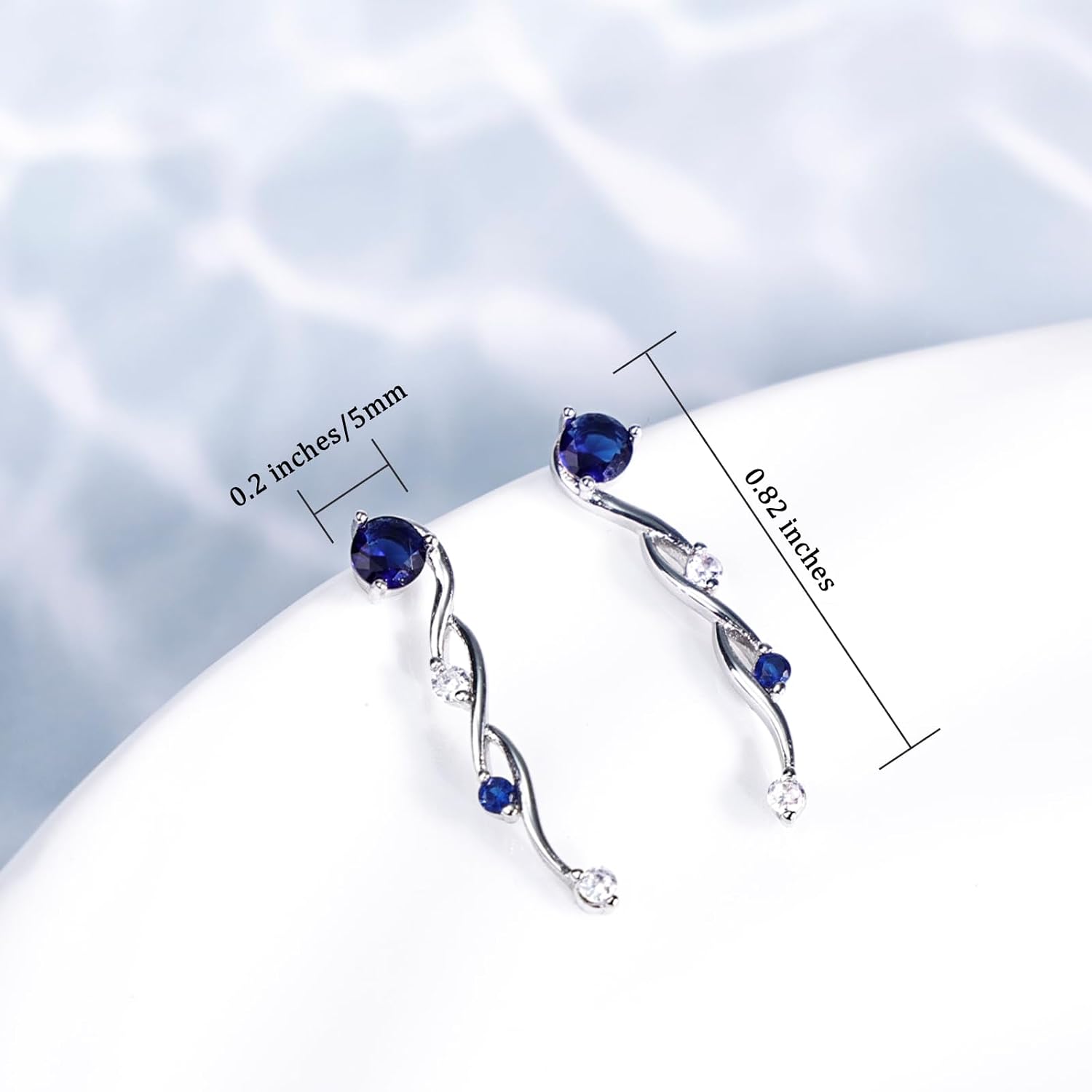 Silver Threader Crawler Climber Dangle Twist Cubic Zirconia Earrings for Women