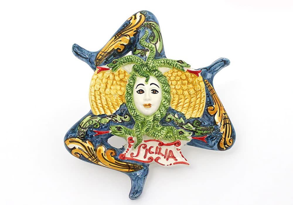 Piastrella In Ceramica Siciliana Di Caltagirone Decorata A Mano Serie Sicula Decoro Lascari