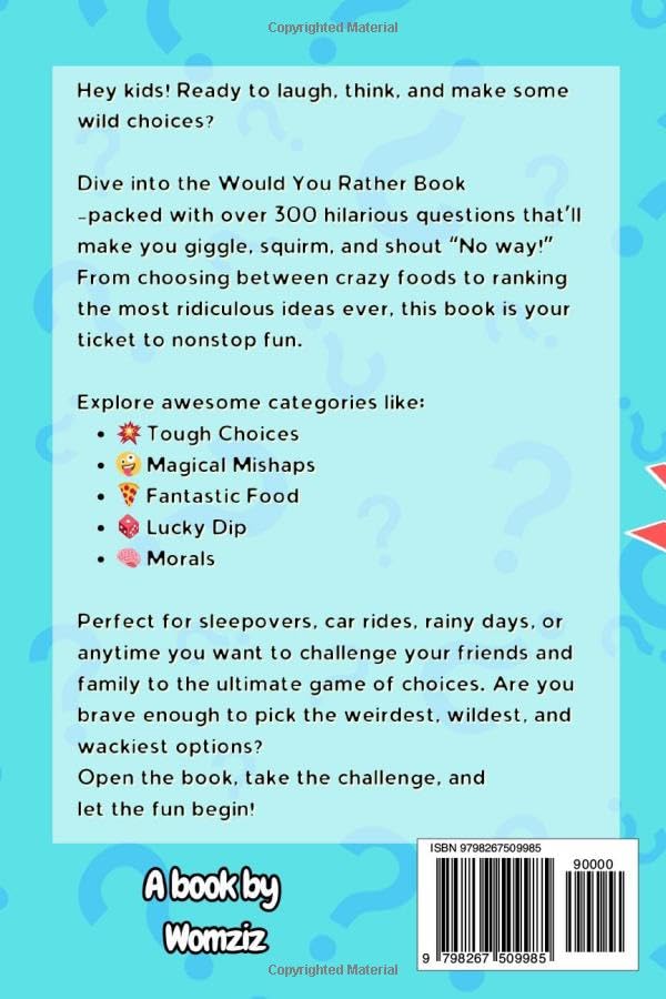 Would You Rather: Fun for All Ages — 300+ Hilarious Questions to Spark Laughter with Family and Friends! (Funny Jokes and Activities) (Fun Book Gift Ideas) image 3