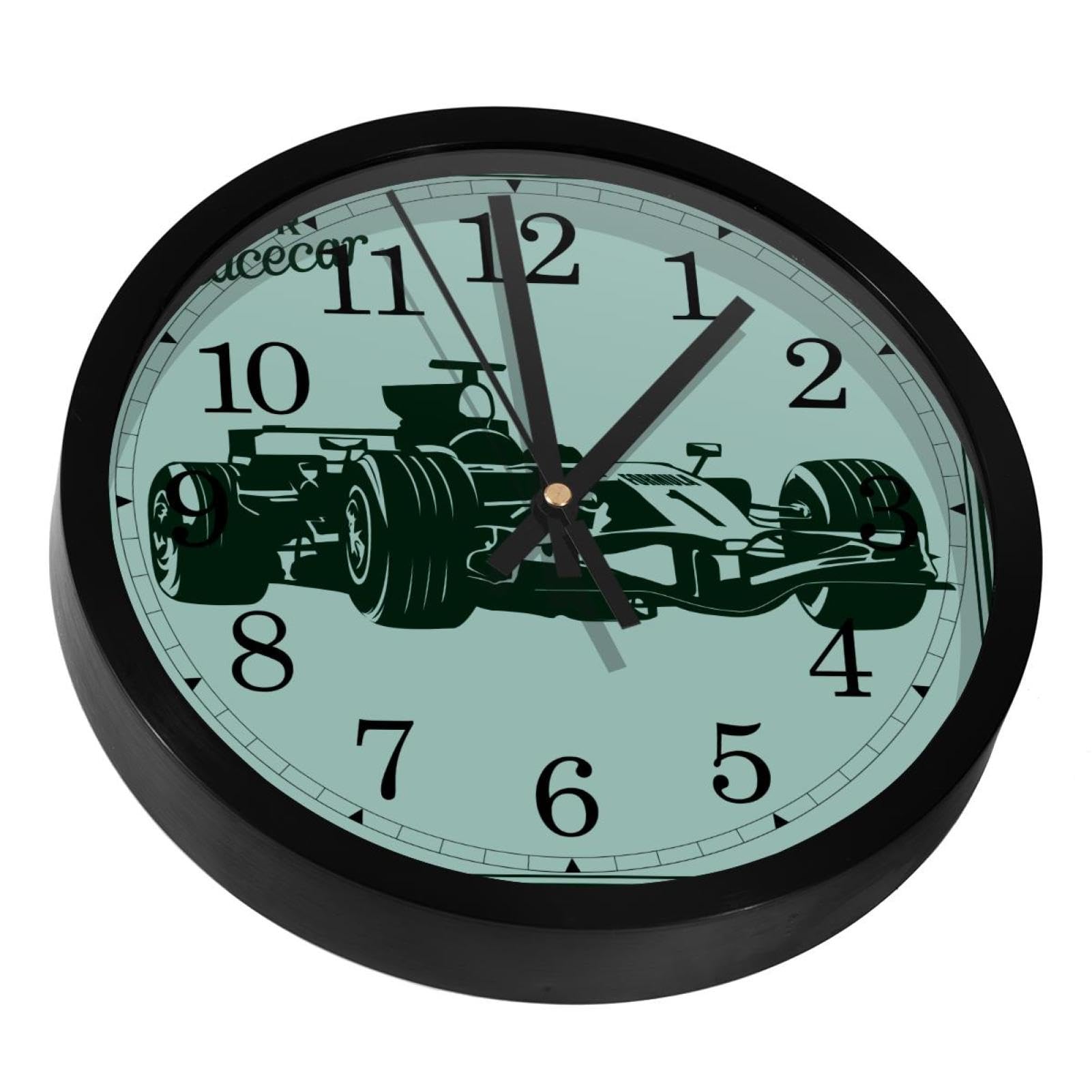 VAPOKF Race Car Non-Ticking Wall Clocks, Battery Operated Silent Wall Clock for Bedroom Living Kitchen Office Home Art Decor