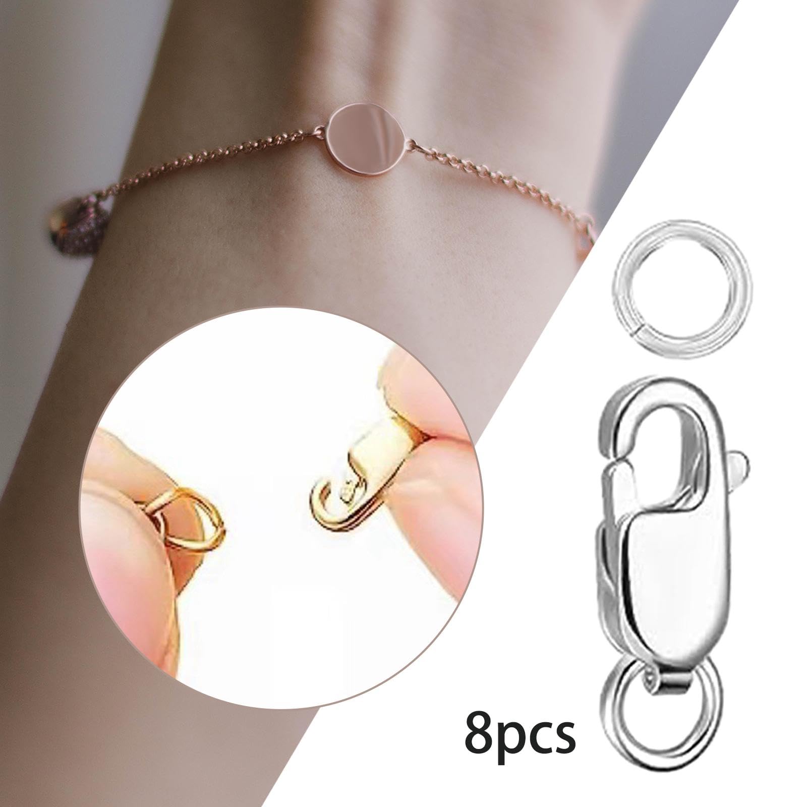 50 stuks ster kreeft klauw sluitingen met stevige ketting lente sleutelhanger hanger clips voor sieraden maken en