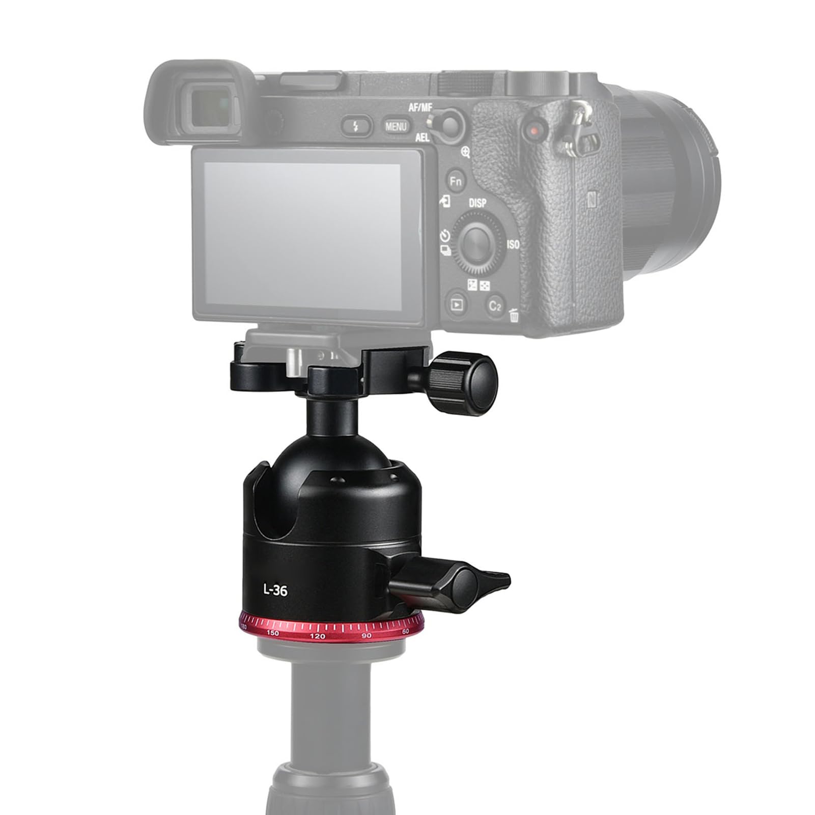 Zunate Testa a Sfera Panoramica a 360°, con Livella a Bolla e Piastra a Sgancio Rapido, Attacco per Treppiede con Filettatura 3/8" per Fotocamera DSLR, Carico 6 Kg, Lega di Allumi