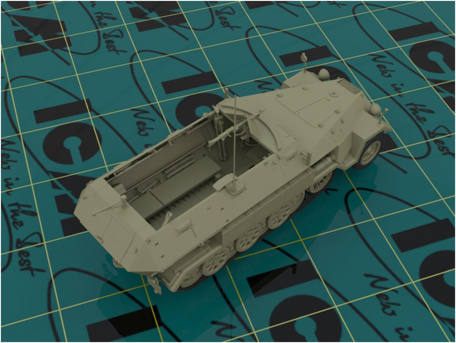 ICM 35101 Sd. samochód 251/1 model WWII German Armoured Personnel Carrier zestaw modeli, szary