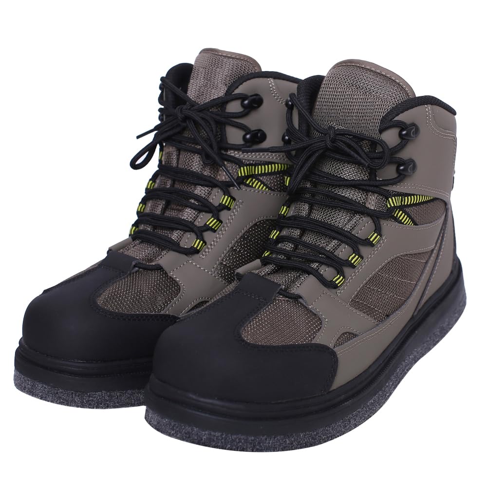 Raprance Botas de pesca para hombre, suela de fieltro y tacos de goma para pesca con mosca