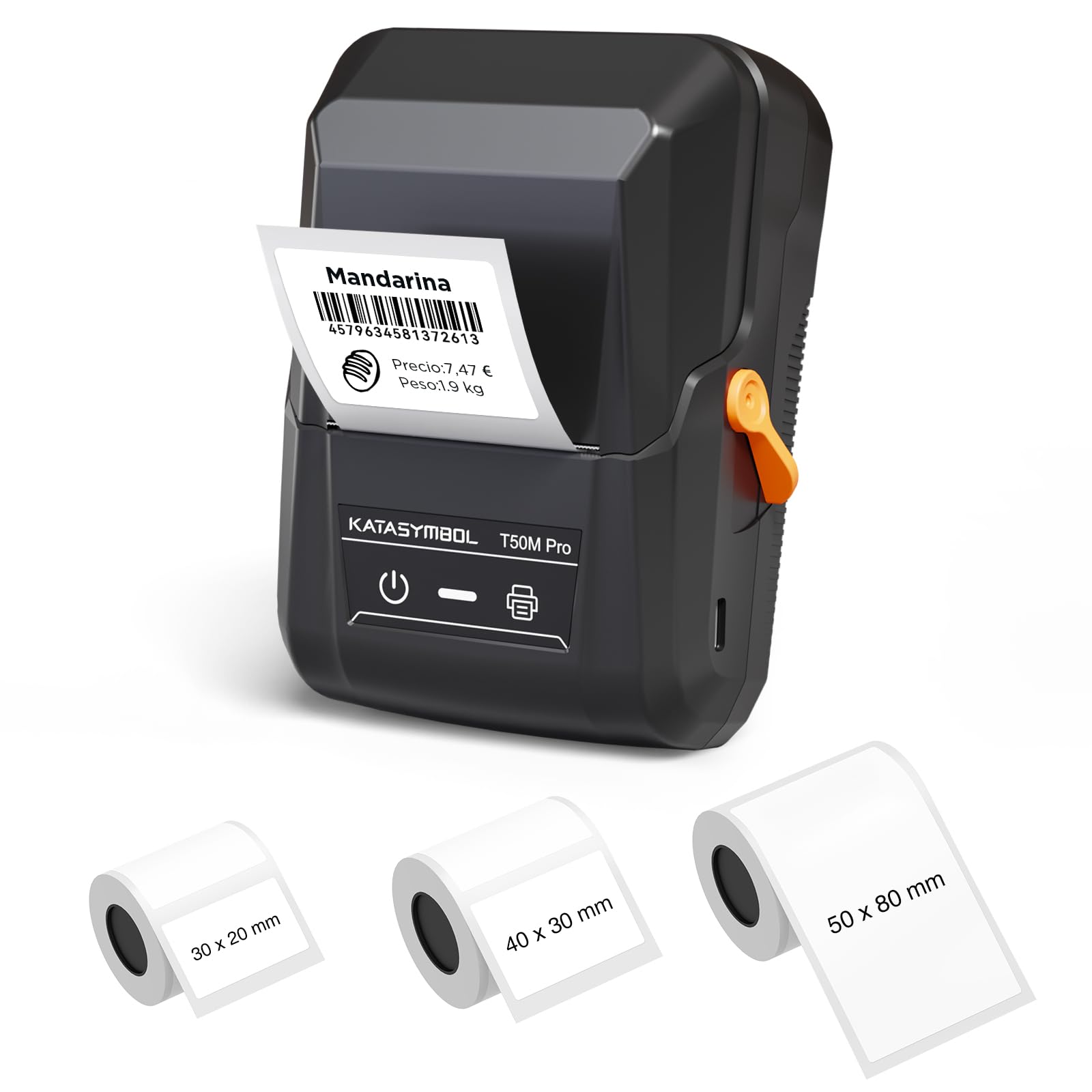 SUPVAN Etiquetadora T50M Pro con 3 Etiquetas Blancas Autoadhesivas Impermeables, Smart App 40+ Fuentes, 150+ Diseños y 700+ Iconos, para El Hogar, La Oficina y Los Negocios