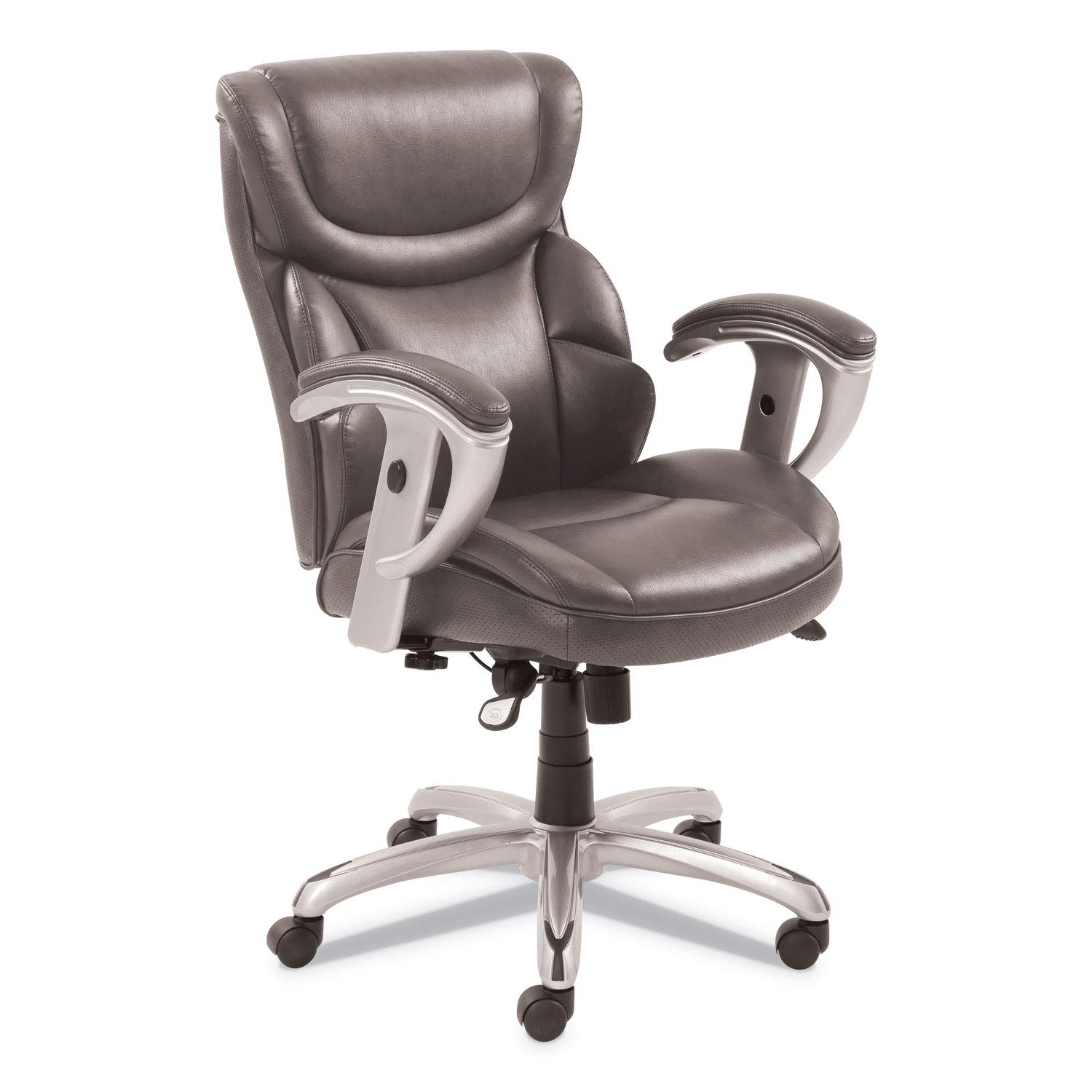 SertaPedic 49711GRY Emerson Task Chair, Supports up to 300 lbs, Gray Seat/Gray Back, Silver Base