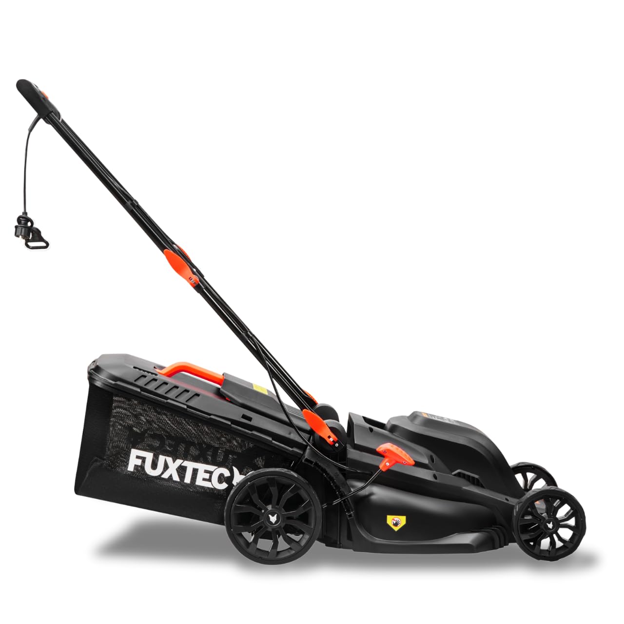 Cortacésped Eléctrico FUXTEC FX-RME43 – Ancho de Corte de 44 cm, Recogedor de 45 L, Altura Ajustable de 25-75 mm, Cortacésped Silencioso, Potente y Eficiente