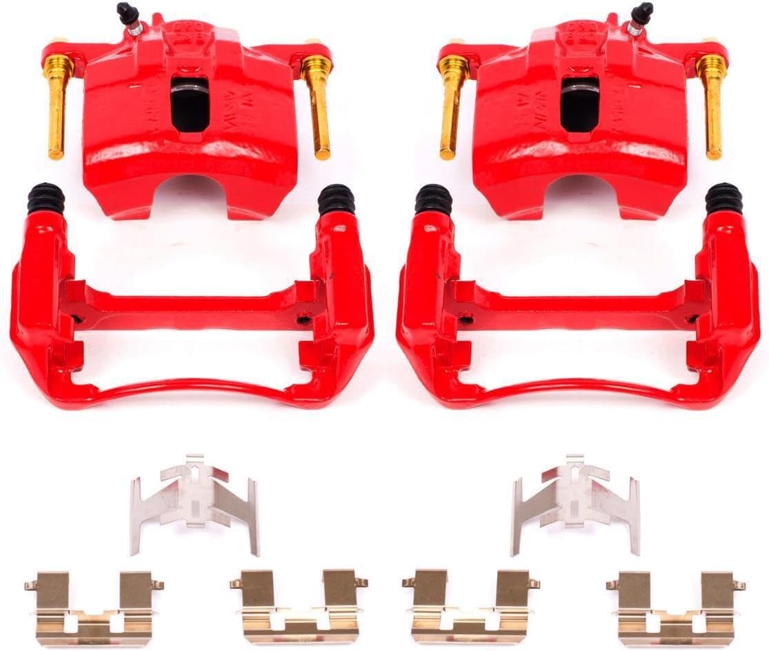 PowerStop Front Red Powder Coated Brake Caliper Pair For Acura CL 1997-99 |Integra 1997-01 |TL 1995-98 |Vigor 1992-94 |Honda Accord 1991-97 - High Temp Brake Caliper Upgrade, S1460