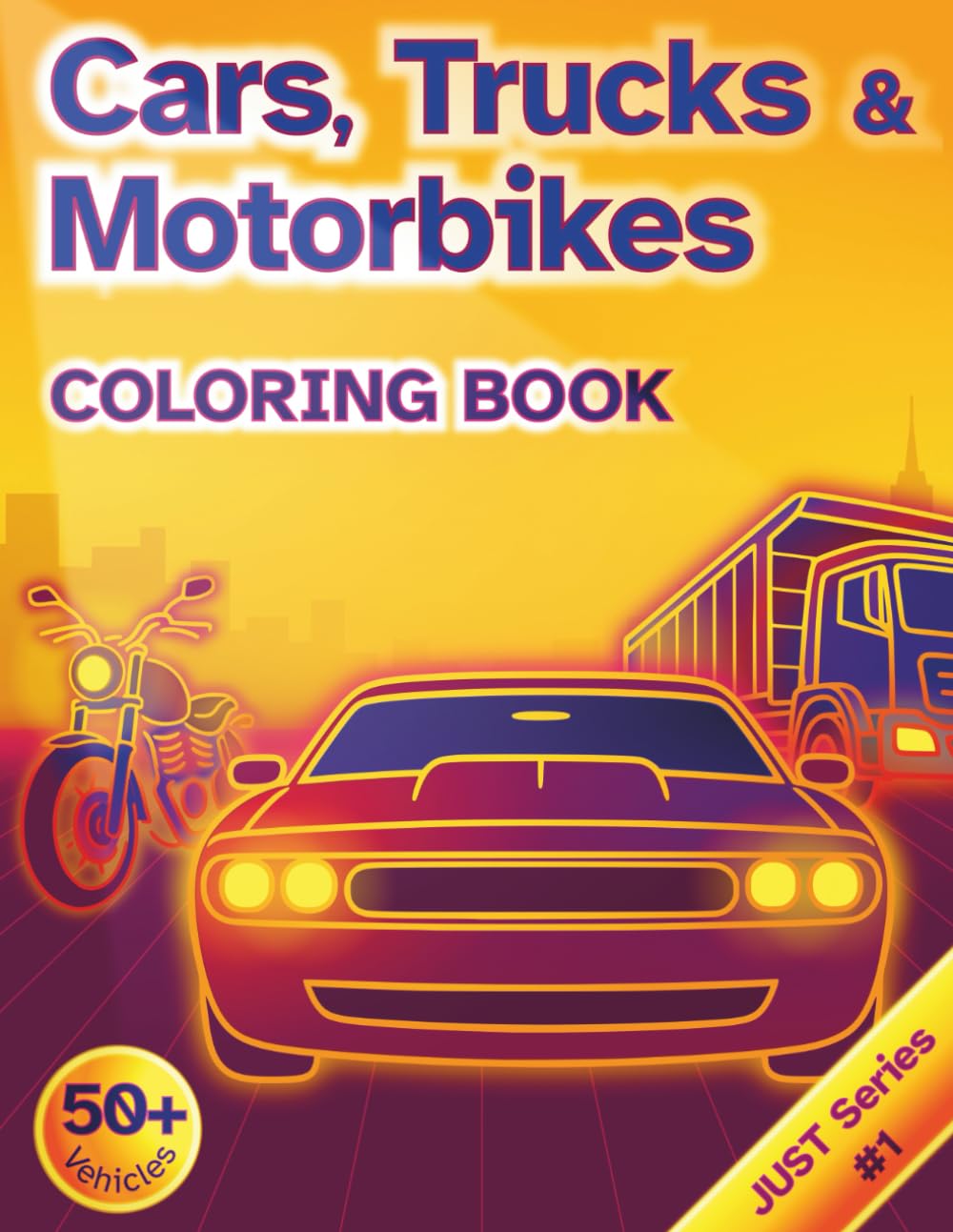 Cars Trucks & Motorbikes COLORING BOOK: Clean Lineart for All Ages