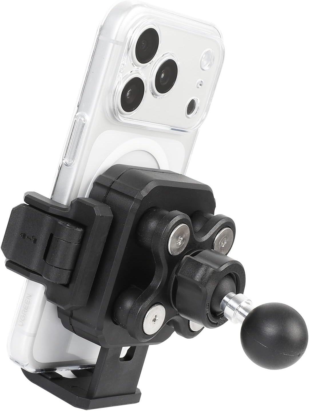 Base universal de soporte de teléfono para soportes RAM tamaño B brazo de doble zócalo, montaje de bola de 1 pulgada (0.984 in) con amortiguador de