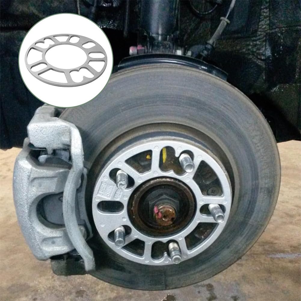 4 Pièces Entretoises Universelles pour Jantes pour Véhicule, Cales D'espacement de Roue en Alliage D'aluminium, Entretoises de Roue 5mm, Élargisseurs de Voie, Auto Accessoire