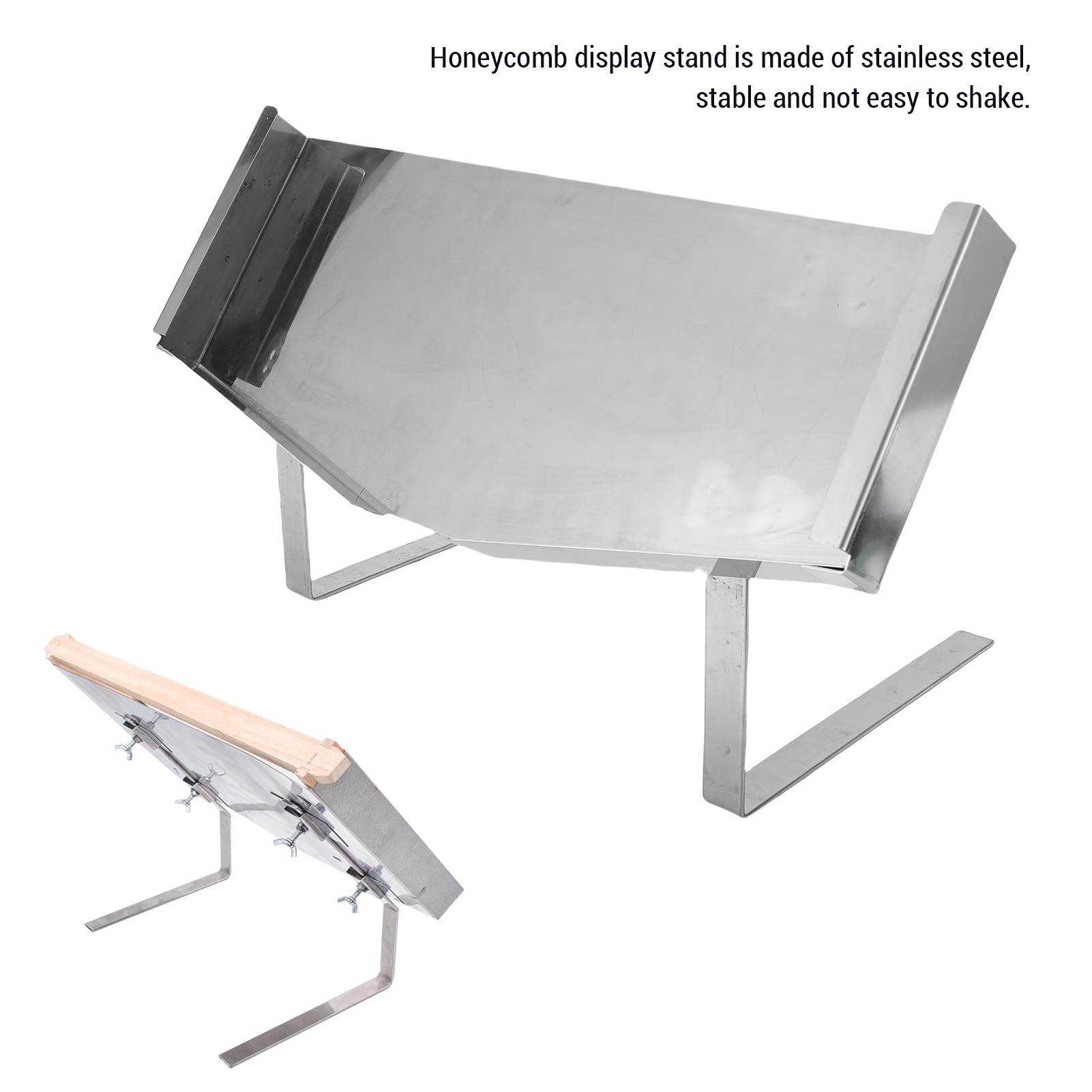 Gugxiom Soporte de Colmena, Stand de Marco de Panal de Acero Inoxidable Soporte de Miel de Miel Ajustable con Base Estable para Restaurantes y Panaderías