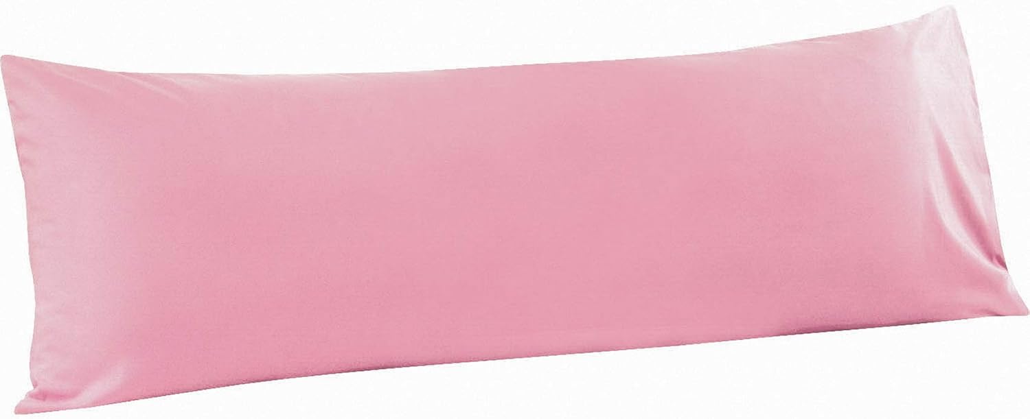 FLXXIE Body Pillow Cover – Super Soft Microfiber 20×54 Body Pillow Case – Envelope Closure, Wrinkle, Stain Resistant Pink Body Pillow Cover, 20×54, Pink