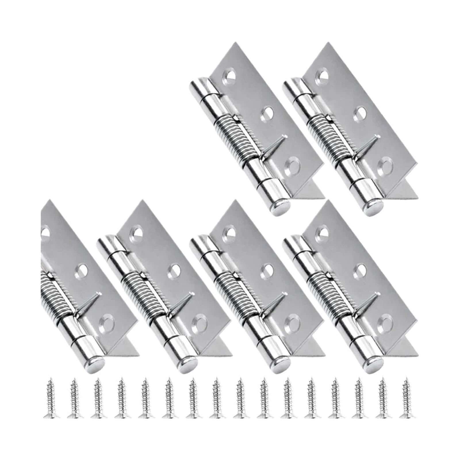 Wsqhao One Color 6Pcs Self Closing Spring Door Hinges Stainless Steel Hinge For Cabinets Closer Automatic Furniture Hardware For Doors(3 Inch)