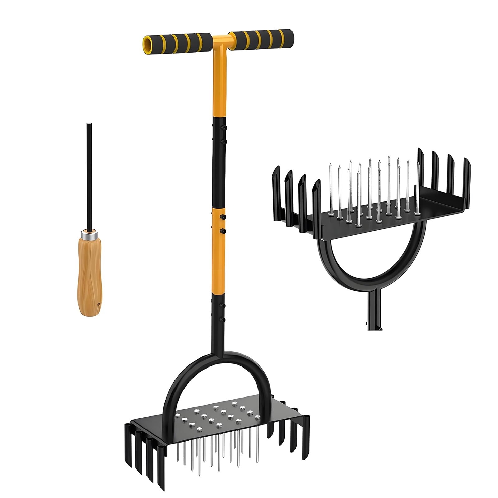 Msioytog Green Handheld Soil Breaker Garden Aerator Spikes Manual Tool Designed For Effortless Compost Mixing And Digging Cultivating Garden Farmer