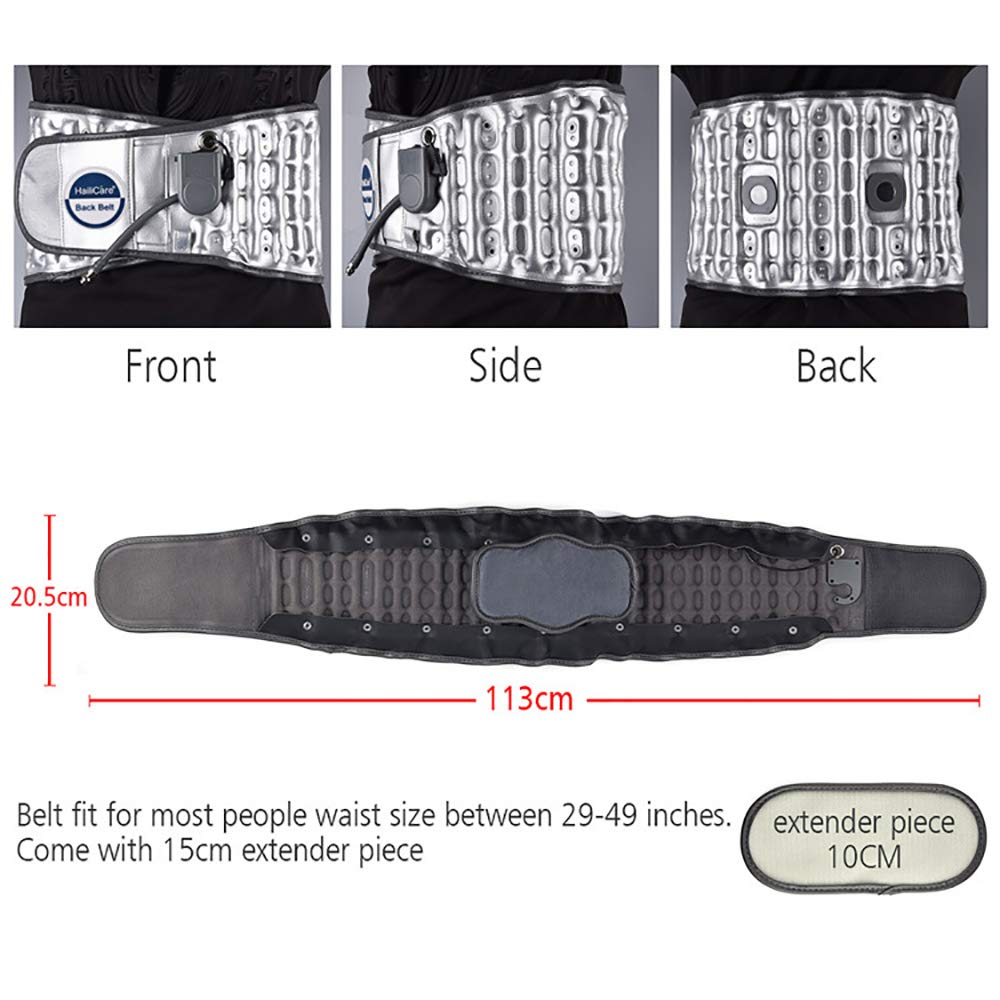 Faja Lumbar Fitness, Cinturón de tracción del Aire de la Columna Vertebral, para el Alivio del Dolor del Dolor Lumbar, calambres, con Correa de extensión