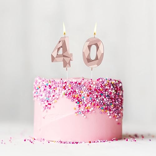 Miniatura 127 de Nuanchu Velas de cumpleaños número 21 y 12 con forma de diamante 3D, velas numéricas de feliz cumpleaños 21 para decoración de boda, fiesta Dorado