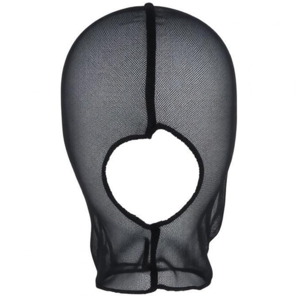 Fituenly Full Cover Sheer Mesh Hood Mask, Open Mouth Balaclava Face Cover, Breathable Elastic Head Mask for Halloween Cosplay Party Costume for Adults