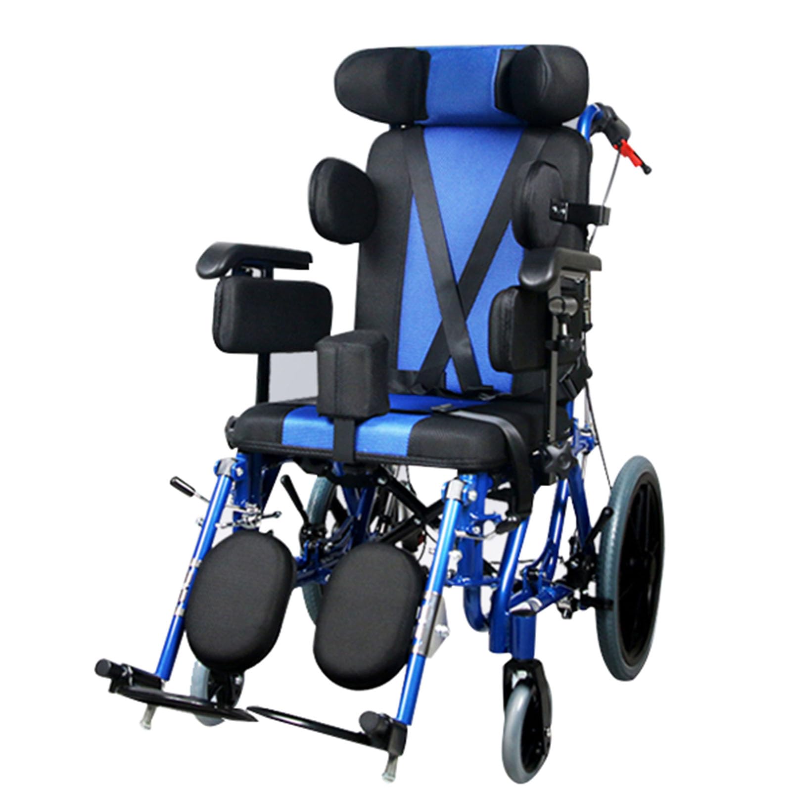 Silla de Ruedas Manual Ligera autopropulsada con Frenos, Silla de Ruedas Deportiva para niños Silla de Ruedas Manual, con Respaldo Alto y reposapiés abatible
