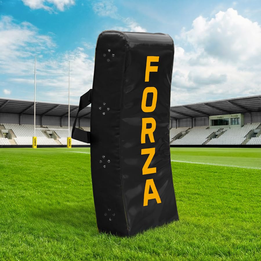 FORZA Bouclier de frappe incurvé de rugby [modèle Pro] – Tapis de pêche en mousse haute densité avec housse en PVC résistant aux intempéries – Junior ou Senior