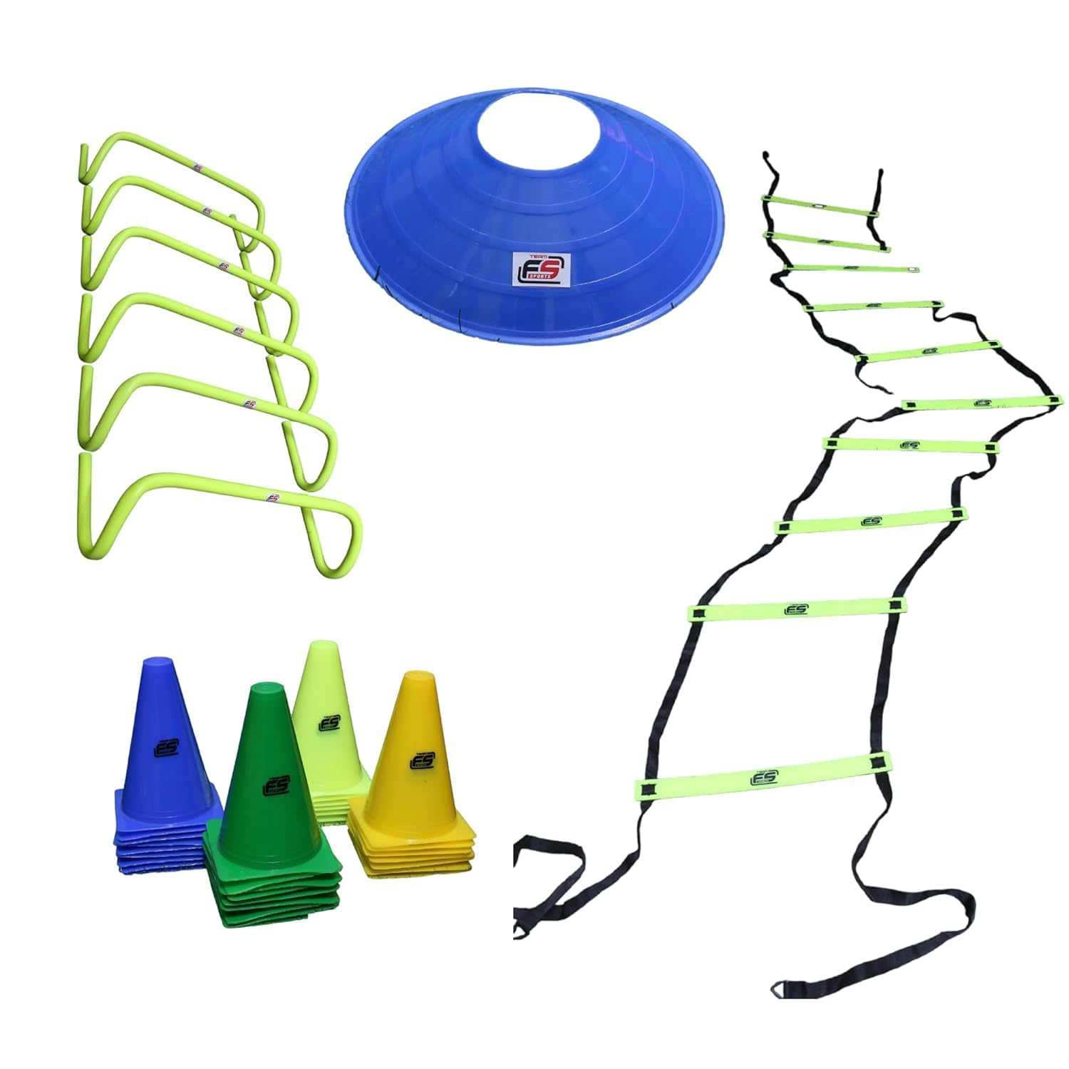 Hurdles 6piece, Soucer Cone 10 Piece Market Cone 6 Piece Training Ladder 1 Piece Football & Fitness Kit-image-27