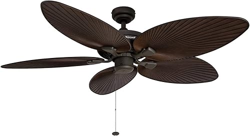 Honeywell Palm Island - Ventilador de techo de 52 pulgadas cinco paletas con diseño de palmera tropical