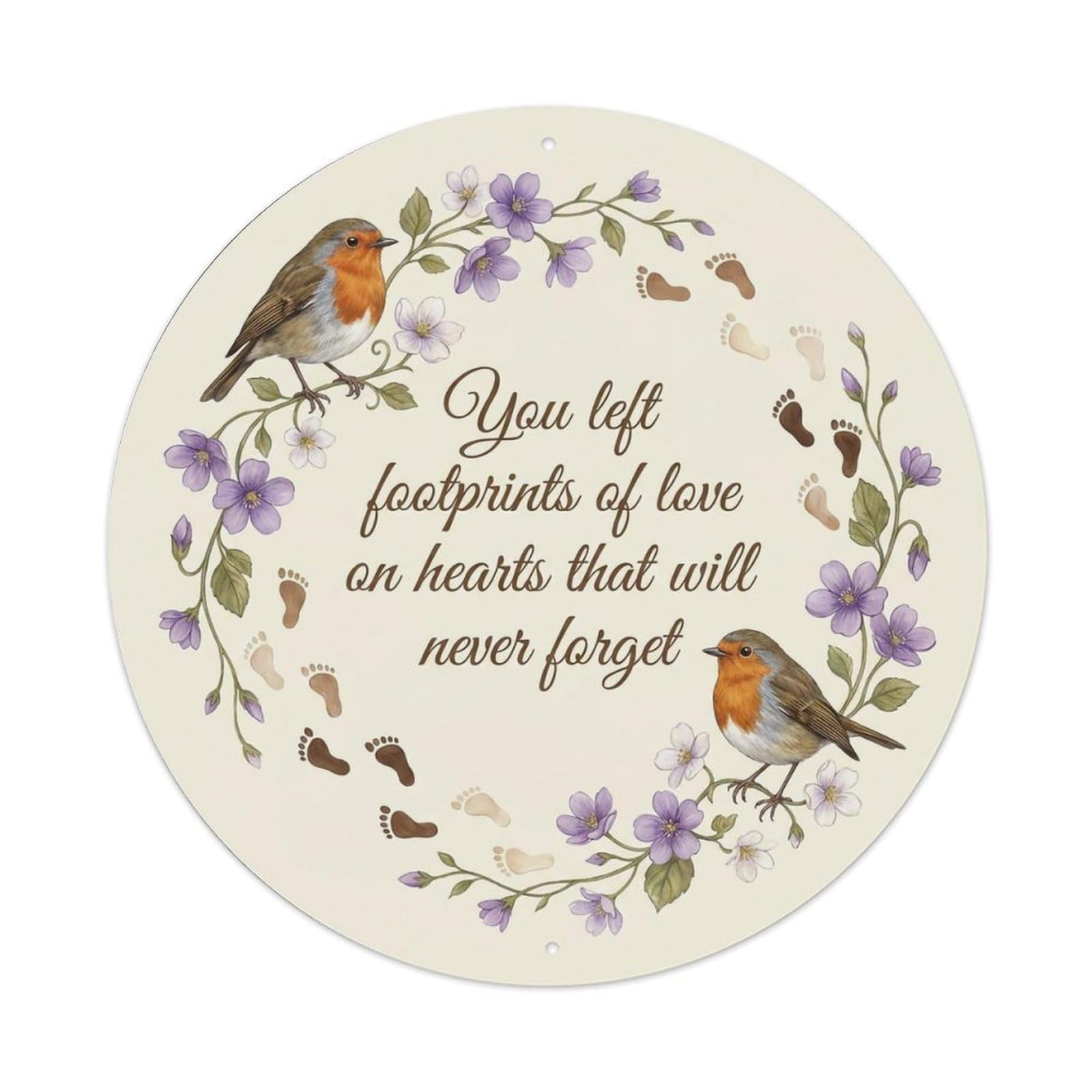 European Robin Garden Sign Heaven Love Unforgettable Metal Tin Sign