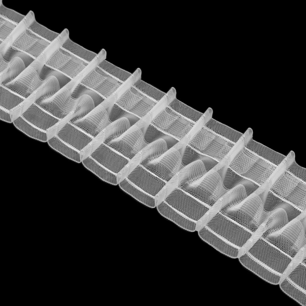 Oz-Is Dar Tekstil Gardinenband 50 Meter Wellenfalten 80 mm, Universell, mit Querfaden, 100% Polyester, Transparent Faltenband zum Annähen für Vorhänge und Gardinen 3948MP