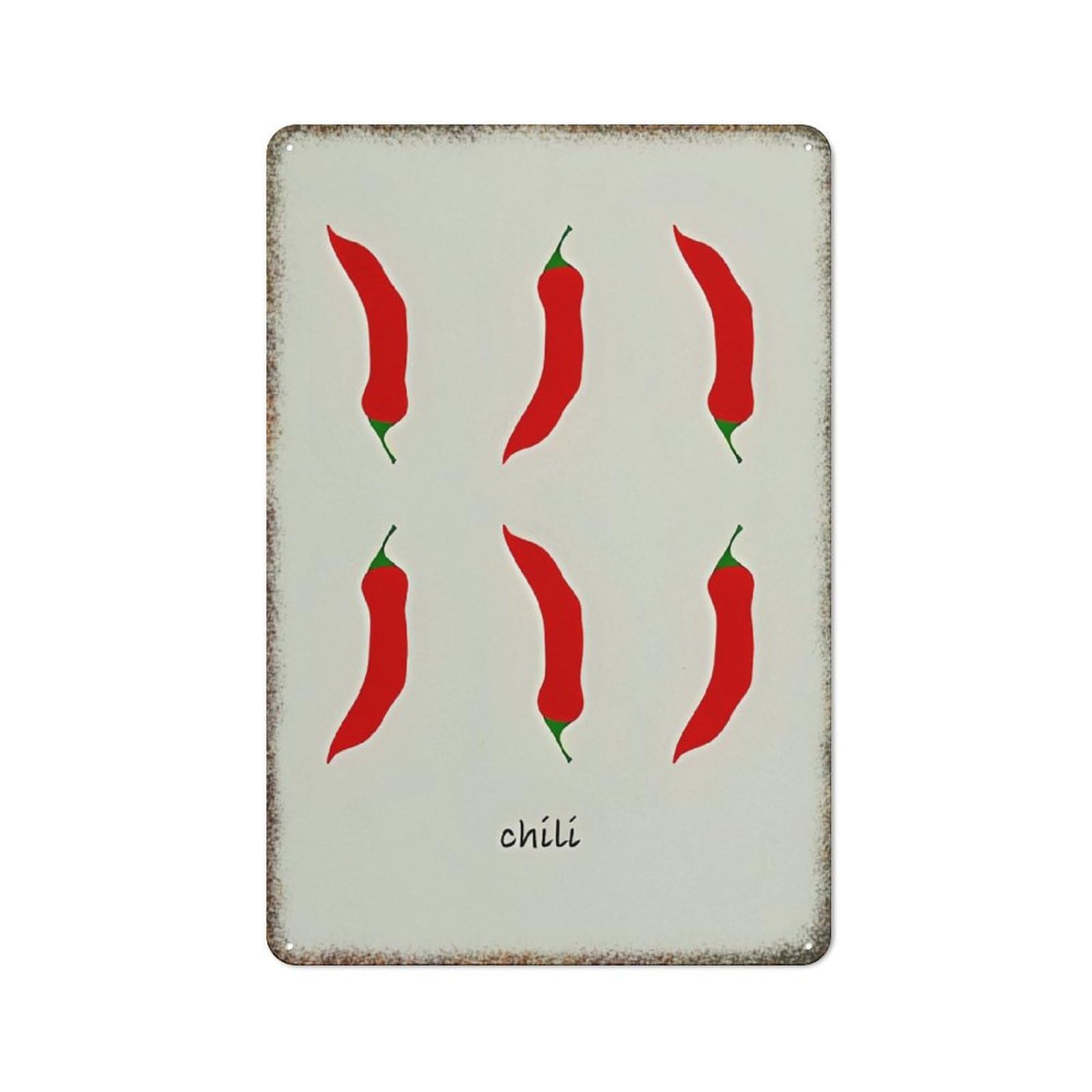 Chili Foodie Kitchen Fashion Farmhouse Fence Humor Garden Wall Tin Sign 8x12 inch