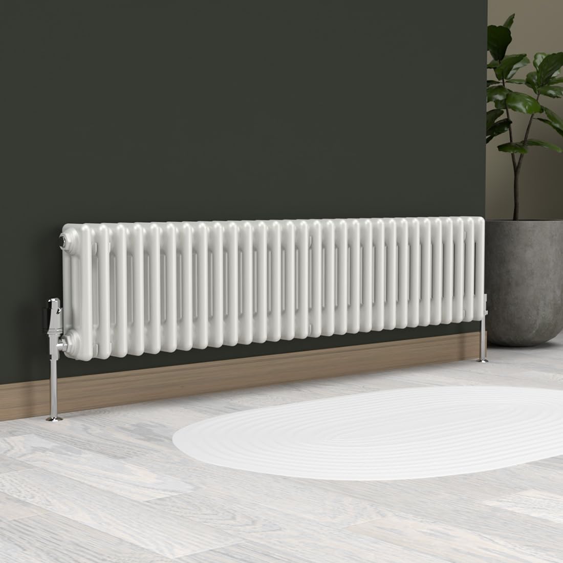 Lux Heat White Horizontal 3 Column Traditional Radiator 300mm (H) x 1370mm (W)