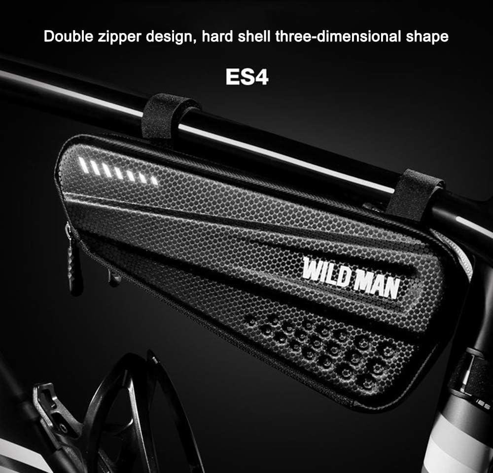 WILD MAN 1.2L Rainproof Hard Shell Bike Saddle Bag for Bicycle Triangle Frame Under Seat for Road Mountain Cycling