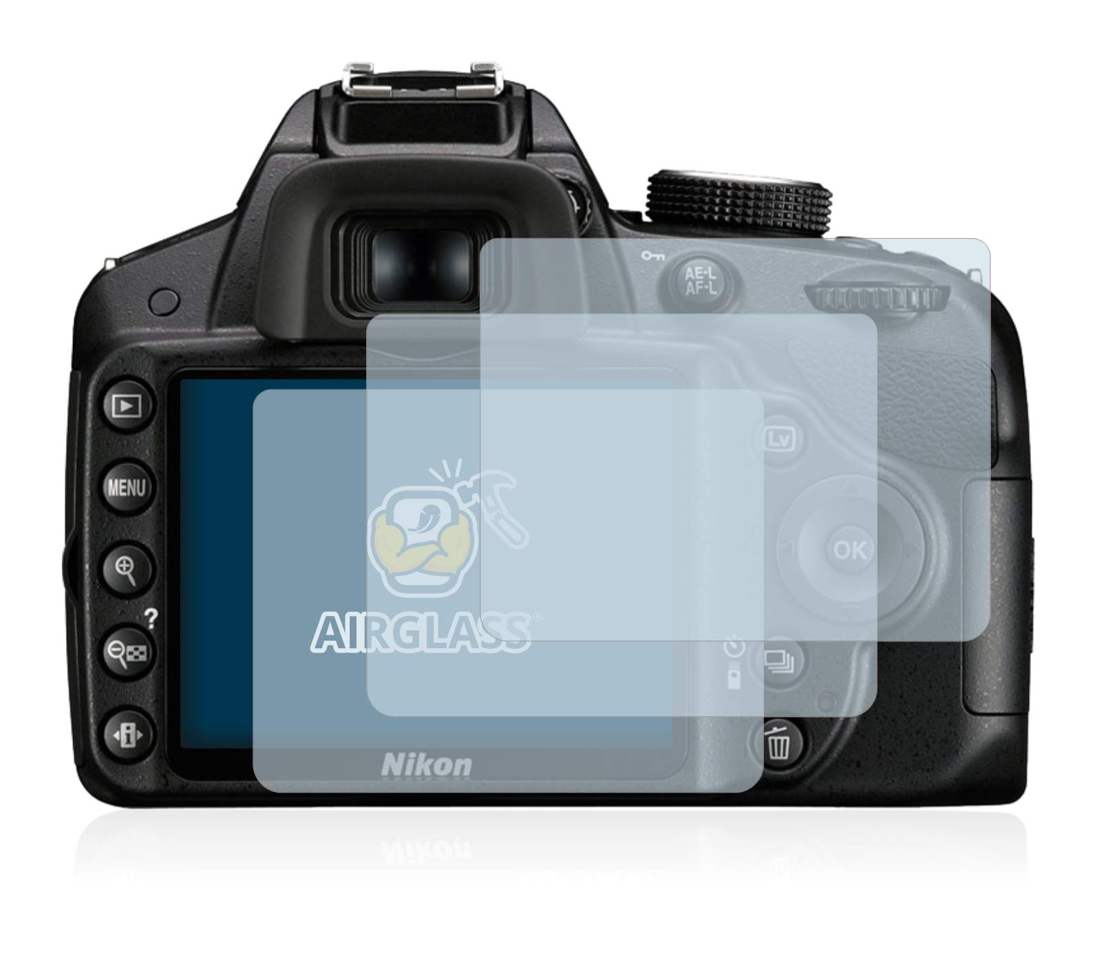BROTECT AirGlass Schutzfolie Für Nikon D3200 – 3 Stück, 9H Kratzfest, Anti-Fingerprint, Made In Germany