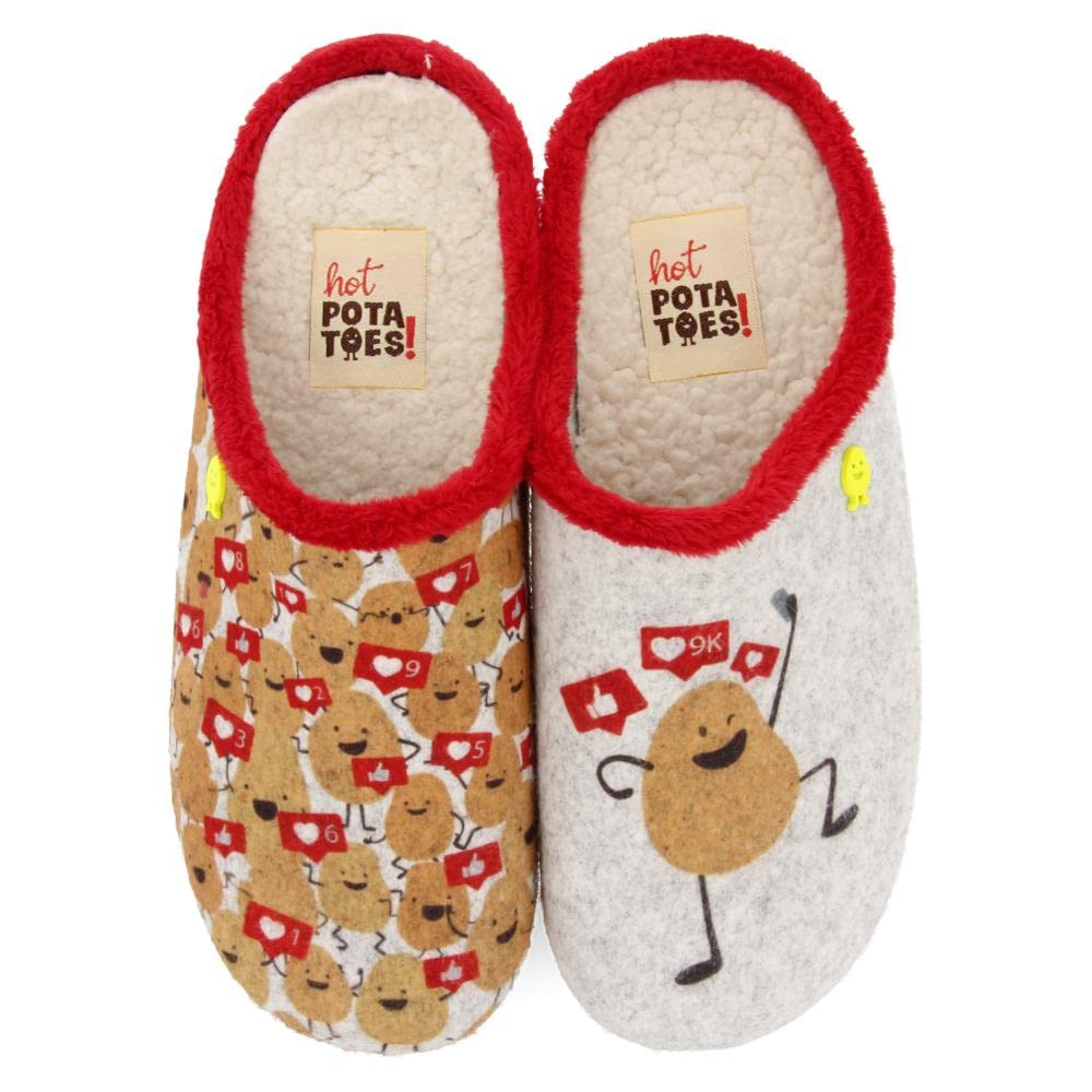 HOT POTATOES OULART, Women's Slippers, Grey, 40 EU