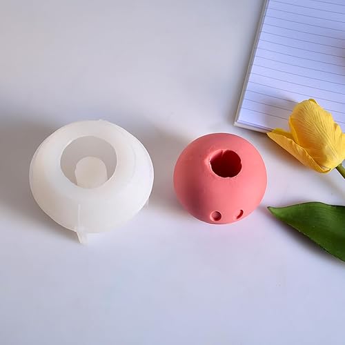 Miniatura 6 de HOOLIKUS Smile Triste Cara Candelabro Molde de Silicona, Soporte de Vela DIY Cemento Concreto Yeso Molde Decorativo (CCM012-6)