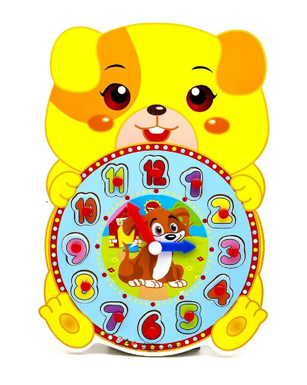FunBlast Wooden Clock Puzzle Toy – Teaching Clock Learning Educational Toys for 3+ Years Kids/Boys/Children (Dog)