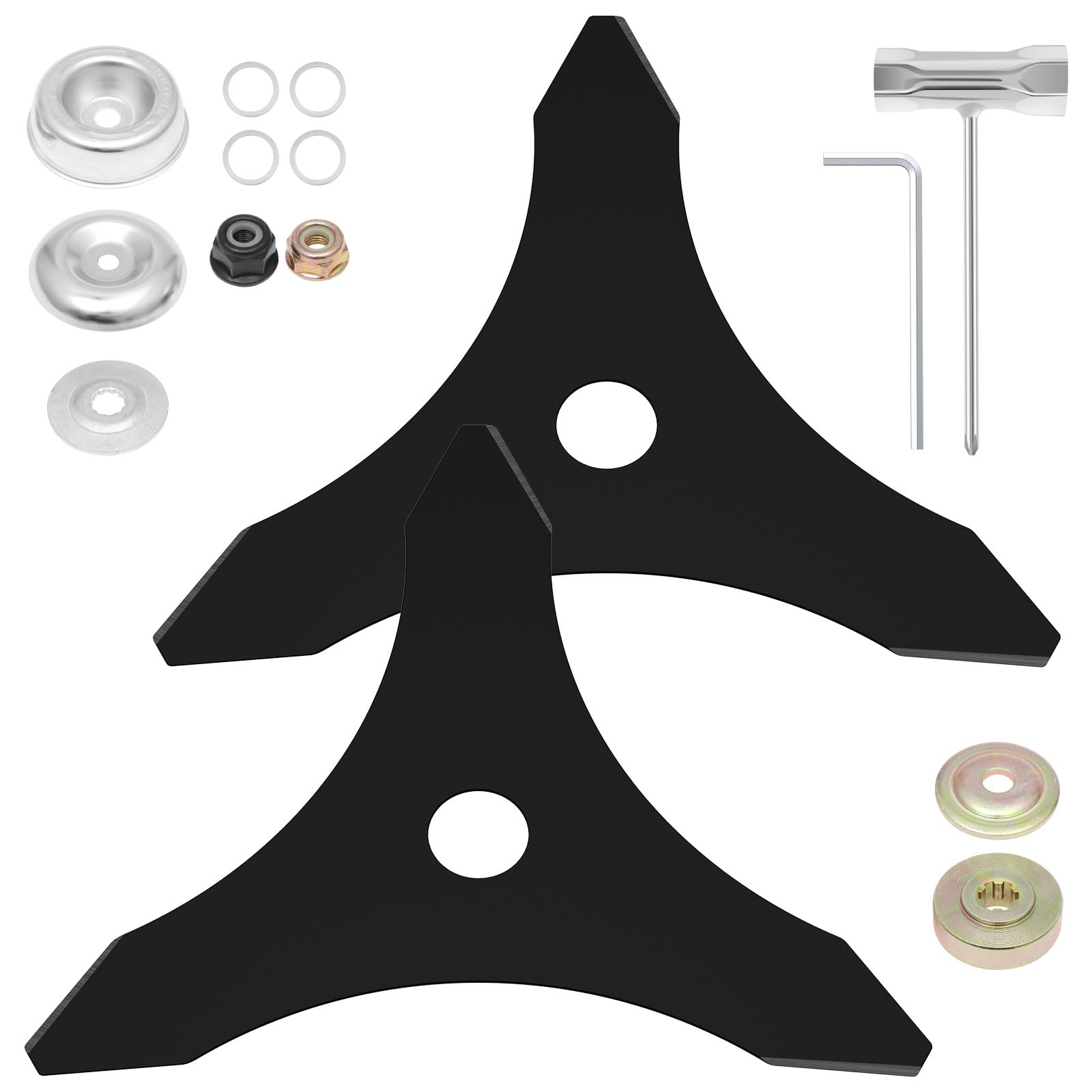 2 Lame for decespugliatore in Acciaio al Carbonio da 9" x 3 Denti for Lame di Ricambio for Erbacce da 20 mm o 25,4 mm for Arbor Weed Wacker