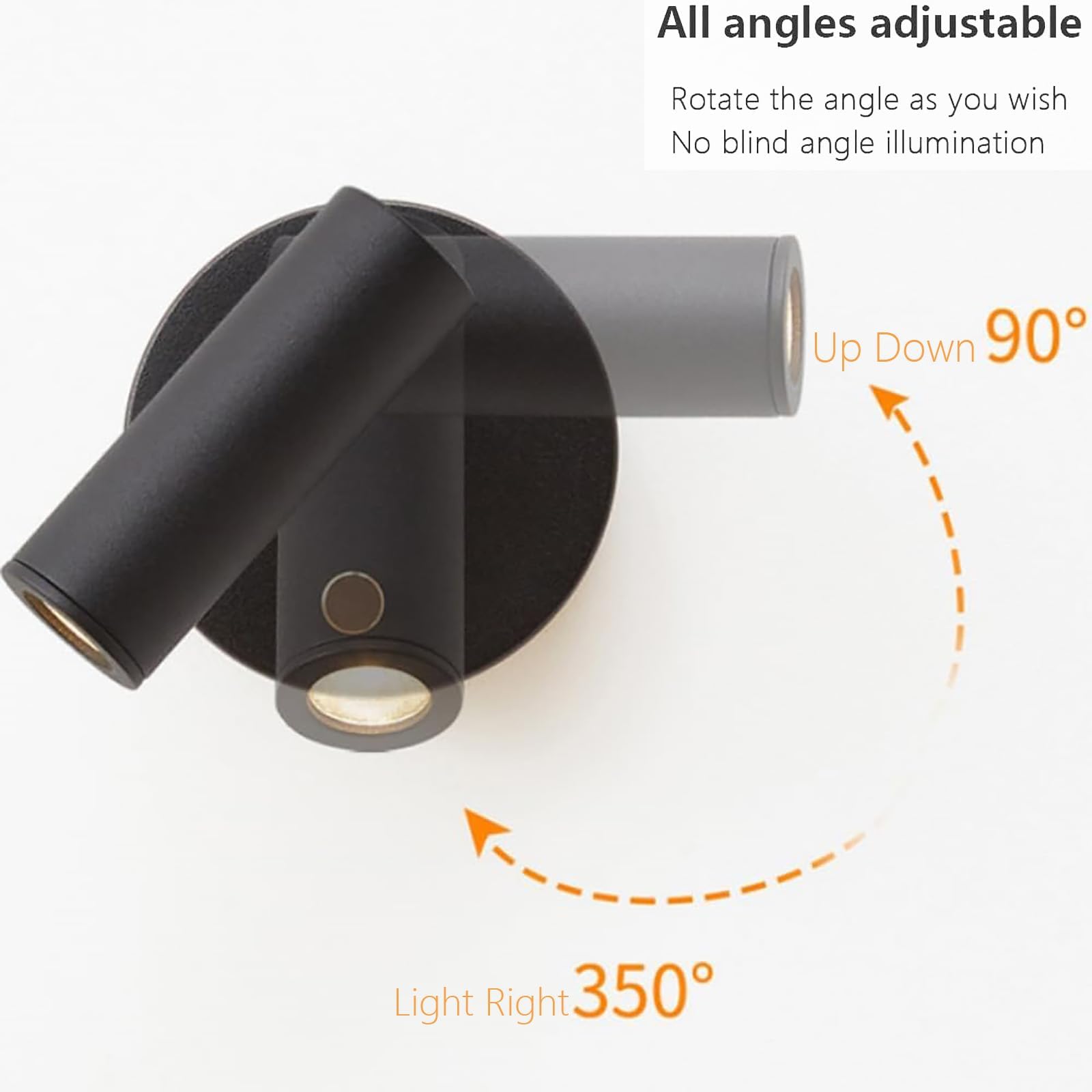 Aplique de Pared LED, Foco de Pared LED, lámpara de Lectura con Interruptor táctil, Aplique de Pared Interior Adecuado para cocinas, Salas de Estar, dormitorios, pasillos (2 paquet