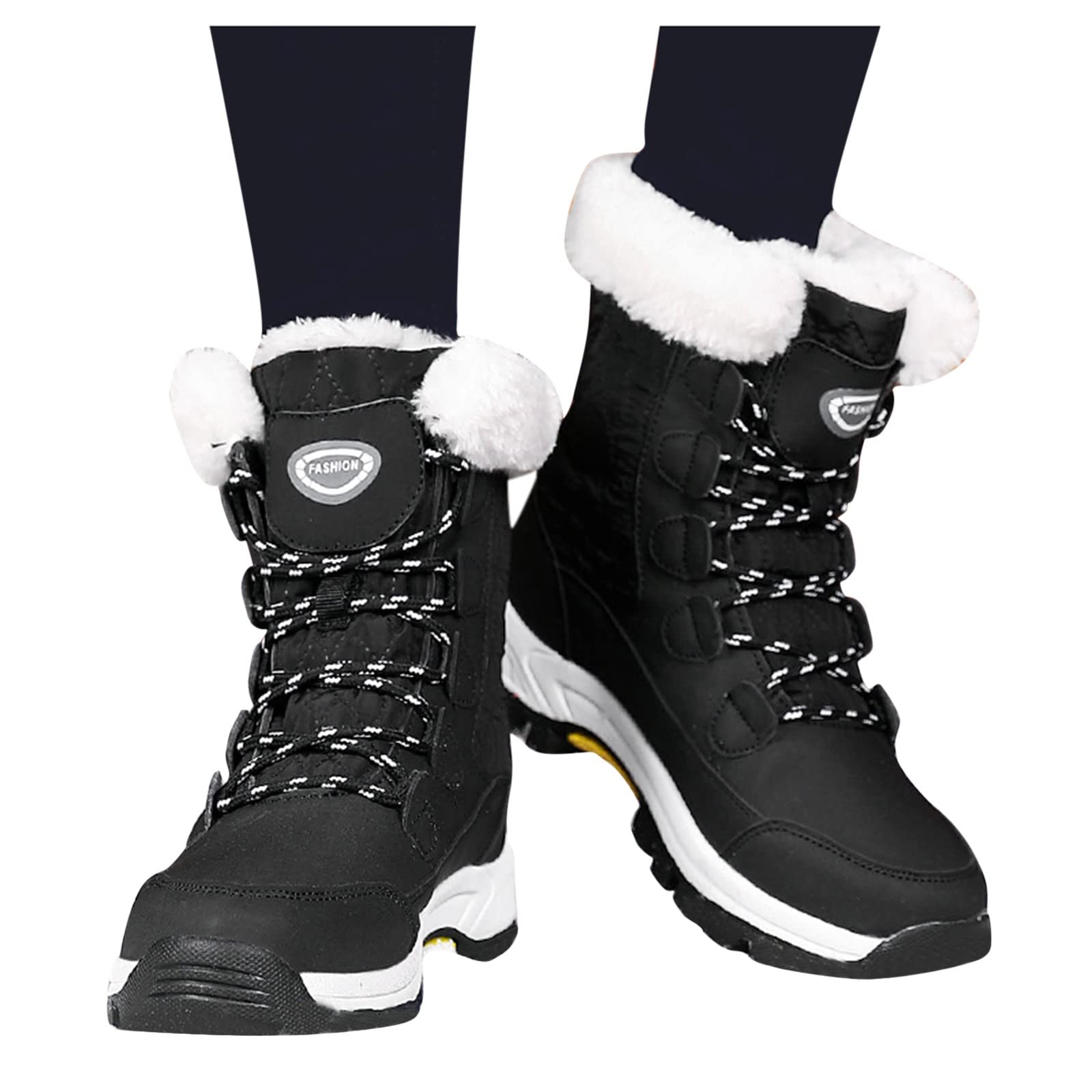 Doposci Unisex Toocool - Stivali Da Neve Impermeabili, Imbottiti In Pelliccia Sintetica, Suola Antiscivolo, Alti 26 Cm, Taglia 35, Nero