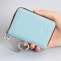 Vista 95 de FurArt - Cartera para tarjetas de crédito, soporte para tarjetas con cremallera para hombres y mujeres, bloqueo RFID, cartera con llavero