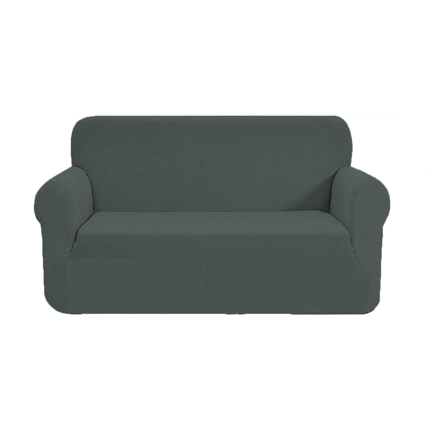 SAMSTEX Stylish Sofa Cover Stretch 1-Piece Sofa Slipcovers High Stretch Sofa Cover 2 Seater Thick Soft Loveseat Sofa Protector Machine Washable Non Slip Couch Covers (2 Seater, Olive Green) โ image 1