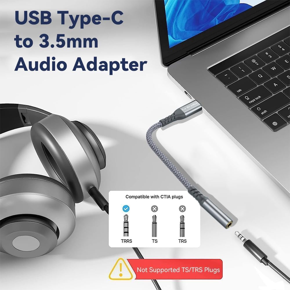 USB C to 3.5 mm Jack Adapter, Type C to 3.5mm Headphone Aux Digital Audio Earphone Adaptor for iPhone 15/Samsung Galaxy S23 S24 Note10 A80 Huawei P60/P50,Google Pixel 4XL,OnePlus7,Xiaomi (1)