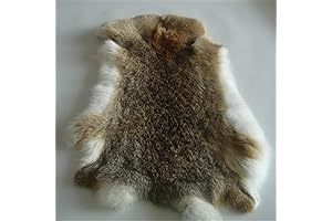 Natural Genuine Animal Hide Trim: Brown Rabbit Fur Pelt