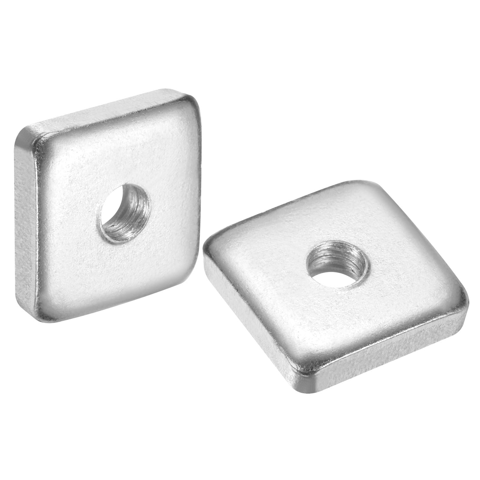 sourcing map 100 dadi quadrati M6 x 20 mm x 5 mm, in acciaio al carbonio zincato, filettatura grossa, dadi di fissaggio per riparazioni domestiche e ingegneria professionale, argento