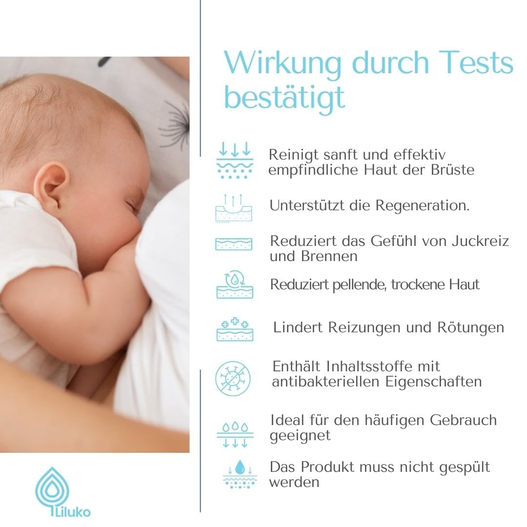 Liluko Mom Bust Protect mamelon crème - pommade mamelon - allaitement et grossesse - aide rapide pour mamelons stressés et peaux sèches - sans alcool hypoallergénique - 200ml