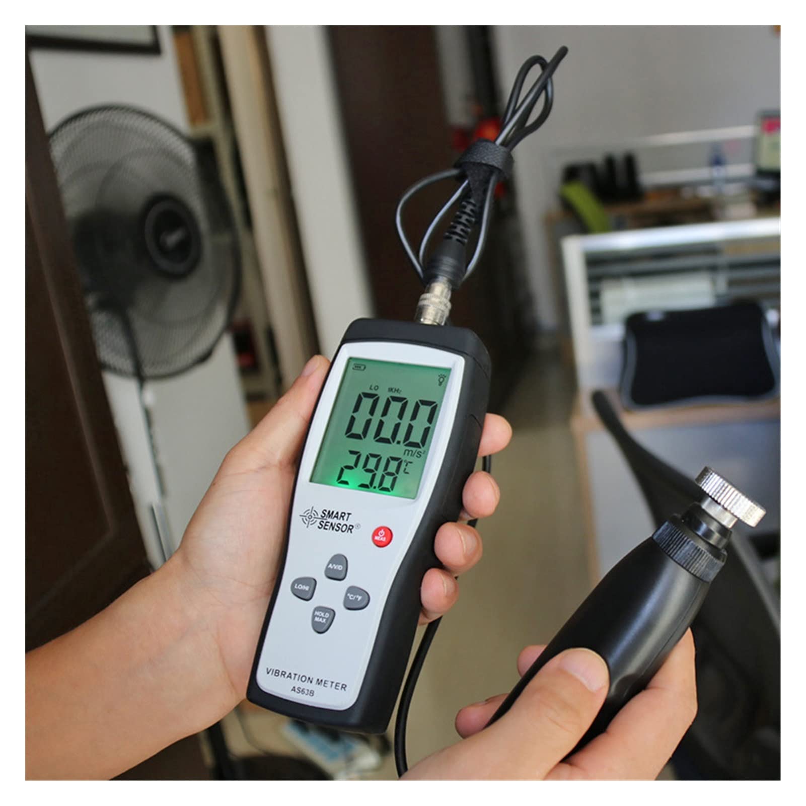 Medidor de Vibraciones, As63b Medidor de vibración dividido Acelerómetro alta precisión digital Tester