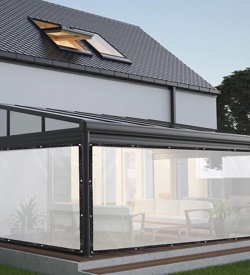Rideau d'extérieur imperméable 5x6m bâche pergola séparation ombrage œillets