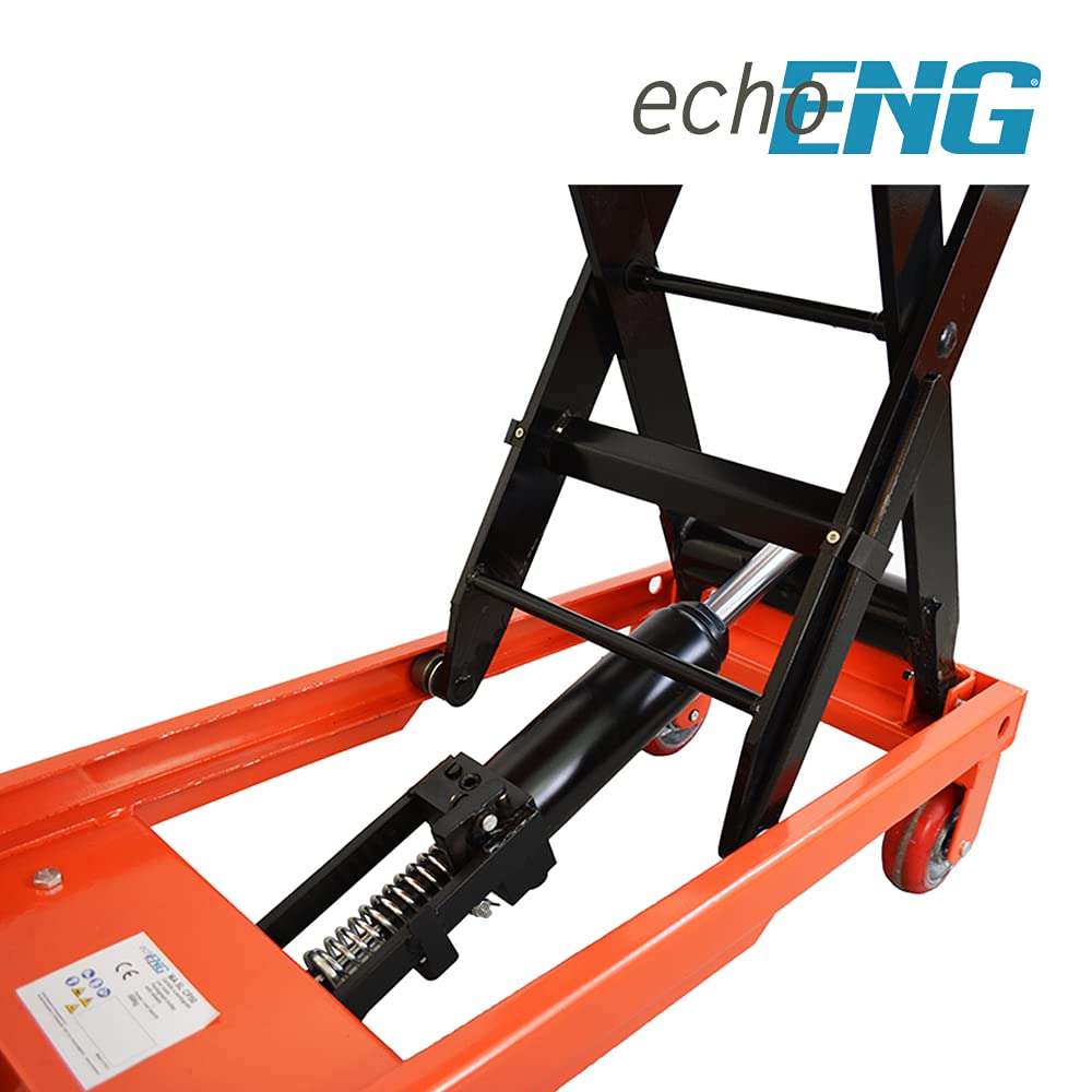 echoENG Carrello sollevatore con Piattaforma a Pantografo | Portata 500 kg | Altezza di sollevamento 900 mm | Dimensioni tavola 850x500 | Transpallet a forbice |MA SL CP50