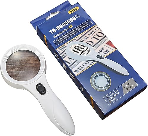 Miniatura 6 de TWINBOSTER Lupa con luz, lupa 10X de mano iluminada lupa iluminada con 5 luces LED, 1 luz UV para personas mayores de lectura, inspección, dinero,